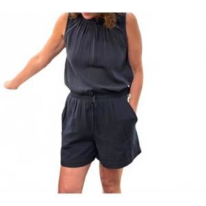 NEW DYLAN women's gauze drawstring short in soft black